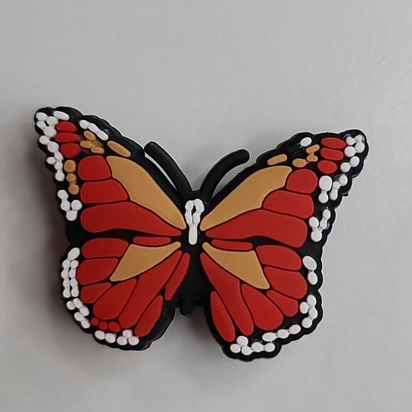 6/$20 Red Butterfly Croc Charm Shoe Jewelry Cute Girly Garden Party Birthday - Picture 1 of 4